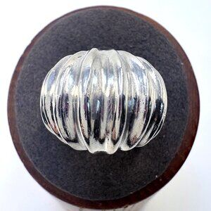 VTG Sterling Silver 925 Modernist Scalloped Design Band Ring Size 6.75